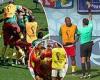 sport news Christian Bassogog singled out for yellow after ENTIRE Cameroon squad rush on ... trends now