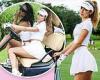 Chantel Jeffries wows in a wet mini-skirt as she plays golf in the rain for ... trends now