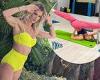 Sarah Jayne Dunn shows off her taut figure in a neon bikini before pole-dancing ... trends now
