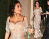 Salma Hayek chats to her pal while dazzling in her glam gown as she leaves ... trends now