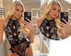 Abbie Quinnen displays her incredible figure in a sexy black lace bodysuit trends now