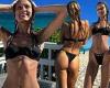 Bella Hadid puts on a cheeky display in tiny a brown bikini while hitting the ... trends now
