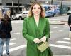 Emma Roberts glams up in green AMI Paris skirt suit in NYC... and admits ... trends now