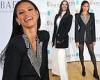 Vick Hope exudes glamour in a plunging black blazer dress as she arrives at the ... trends now