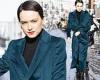 Daisy Ridley stuns in chic blue duster coat while promoting her new film at ... trends now