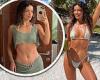 Maura Higgins displays her washboard abs in a very skimpy bikini as she hits ... trends now