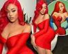 Jordyn Woods channels Jessica Rabbit in a VERY low-cut dress and red hair in ... trends now