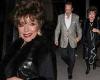 Joan Collins, 89, stuns in black with fifth husband Percy Gibson, 58, for a ... trends now