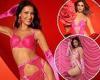 Bella Hadid reveals toned abs in pink lace lingerie for Victoria's Secret ... trends now