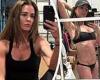 Kyle Richards shows off toned arms in black tank top during gym workout... ... trends now