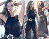 Gisele Bundchen flashes her cleavage in a VERY sheer black dress during a photo ... trends now