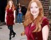 Jessica Chastain rocks a burgundy dress while arriving to The Late Show With ... trends now
