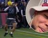 sport news Giants running back Saquon Barkley gets hit in the FACE during dodgeball at the ... trends now