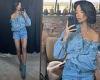 Michelle Keegan puts on a VERY leggy display in a stylish double denim co-ord trends now