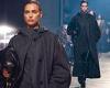 Irina Shayk cuts a chic figure in a charcoal grey hooded coat and racy ... trends now