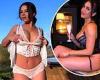 Paige Thorne poses in racy white lace lingerie before slipping into a plunging ... trends now
