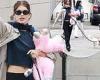 Kaia Gerber walks her dog and carries a stuffed animal after meeting friends ... trends now