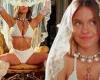 Sydney Sweeney sends temperatures soaring in a racy white bikini and lace veil trends now