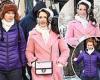 Kristin Davis and Cynthia Nixon film in a FAKE blizzard for And Just Like That trends now