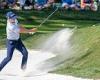 sport news Jordan Spieth's wild tee shot saved from the water after hitting a FAN & ... trends now