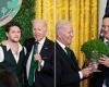 Biden listens to One Direction star Niall Horan at St. Patrick's Day party trends now