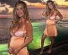 Pregnant Laura Anderson slips into a tiny mini dress to showcase her blossoming ... trends now