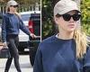 Sofia Richie keeps it casual in a cap, sweatshirt and leggings trends now