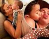 Chrissy Teigen plants a sweet kiss on baby girl Esti, three months, at home trends now