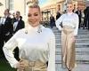 Sheridan Smith is the epitome of elegance in satin blouse and maxi skirt at ... trends now