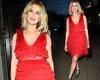 Sarah Jayne Dunn puts on a leggy display in a red tulle mini dress trends now