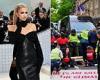 Road block! Paris Hilton grand Met Gala entrance is blocked by angry climate ... trends now