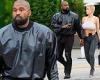 Kanye West and his voluptuous wife Bianca Censori hold hands as they leave ... trends now