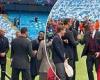 sport news Rio Ferdinand SNUBS Jamie Carragher at the Etihad - before they laugh off their ... trends now