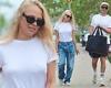 Pamela Anderson wows in a white shirt and jeans while stepping out with a  ... trends now