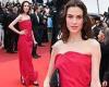 Alexa Chung cuts a glamorous figure in a red strapless gown at Cannes trends now