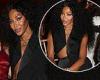Naomi Campbell goes braless in a cut away gown and rocks big bouncy curls trends now