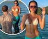 Kaz Crossley shows off her sensational figure in a TINY white bikini during ... trends now