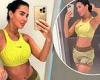 Yazmin Oukhellou shows off her very toned abs in a yellow sport bra as she ... trends now