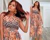 Eva Mendes showcases her sense of style as she wears a multi-patterned dress ... trends now