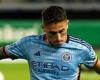 sport news NYCFC's Briaan Cufre is shown a red card against New England after Tayvon Gray ... trends now