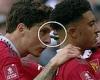 sport news Victor Lindelof appears to be struck by a LIGHTER thrown from the crowd in the ... trends now