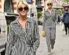 Ashley Roberts commands attention in a black and white striped co-ord as she ... trends now