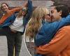 Kate Bosworth and Justin Long share a passionate kiss at the equator trends now