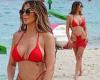 Chloe Ferry flaunts her eye-popping curves in a skimpy red thong bikini trends now