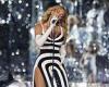 Beyonce looks mesmerizing in a black and white striped gown with a racy ... trends now