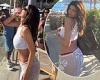 Kylie Jenner wears crop top and flashes her red thong as she downs 'shots shots ... trends now