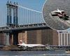 Concorde is floated up East River on barge after months-long refurbishment, ... trends now