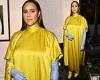 Zawe Ashton teams an oversized yellow gown with baby blue opera gloves at ... trends now