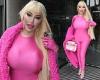Jessica Alves shows off her surgically enhanced curves in a bold pink catsuit ... trends now