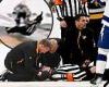 sport news Terrifying moment NHL referee is stretchered off the ice following collision ... trends now